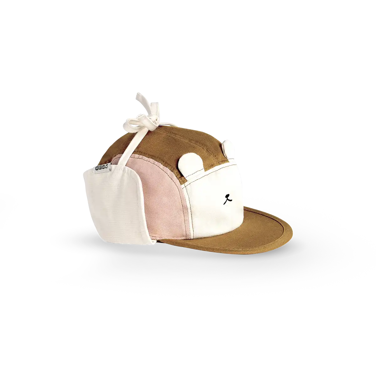 packshot casquette anti-uv bébé camper cap rose et brun