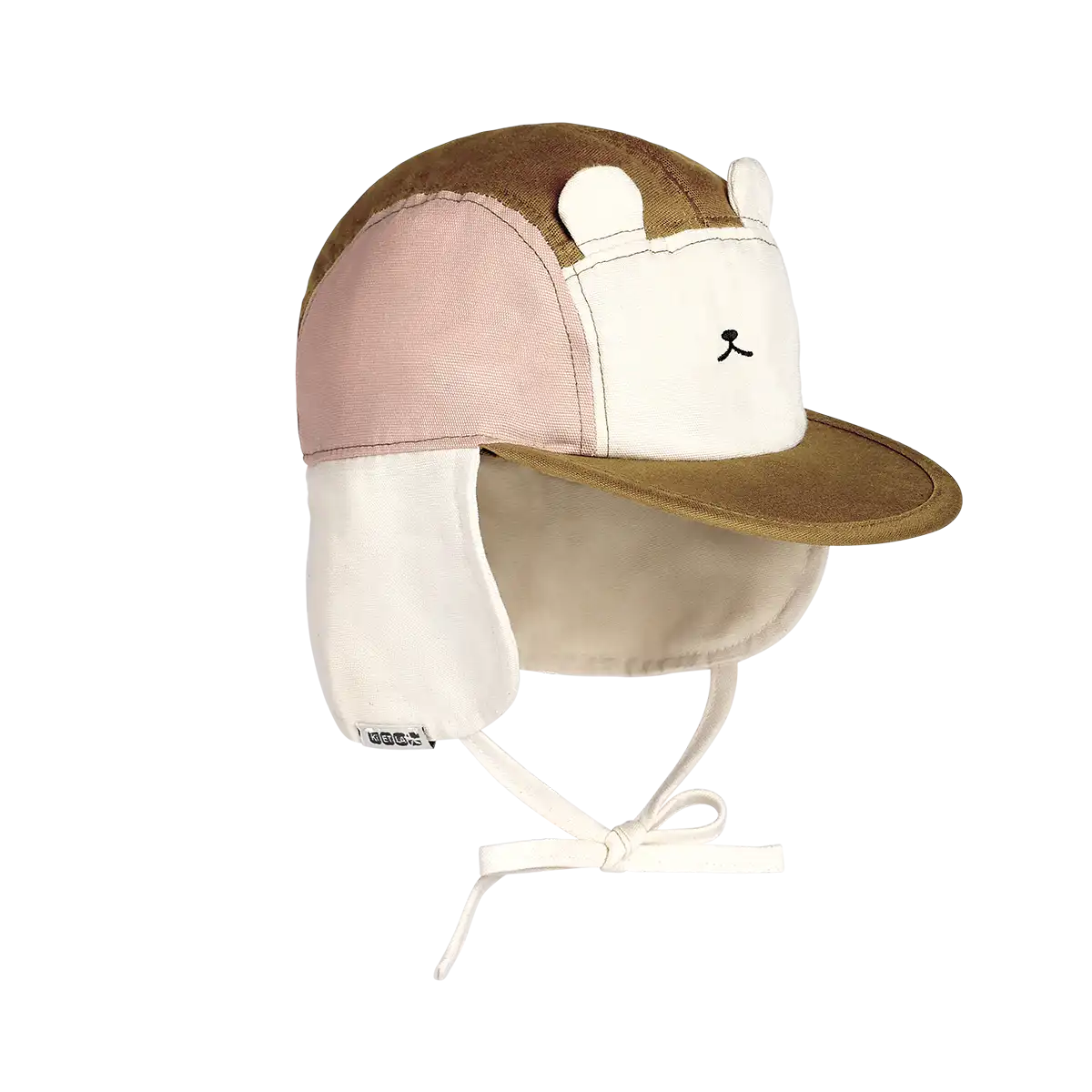 packshot casquette anti-uv bébé camper cap rose et brun