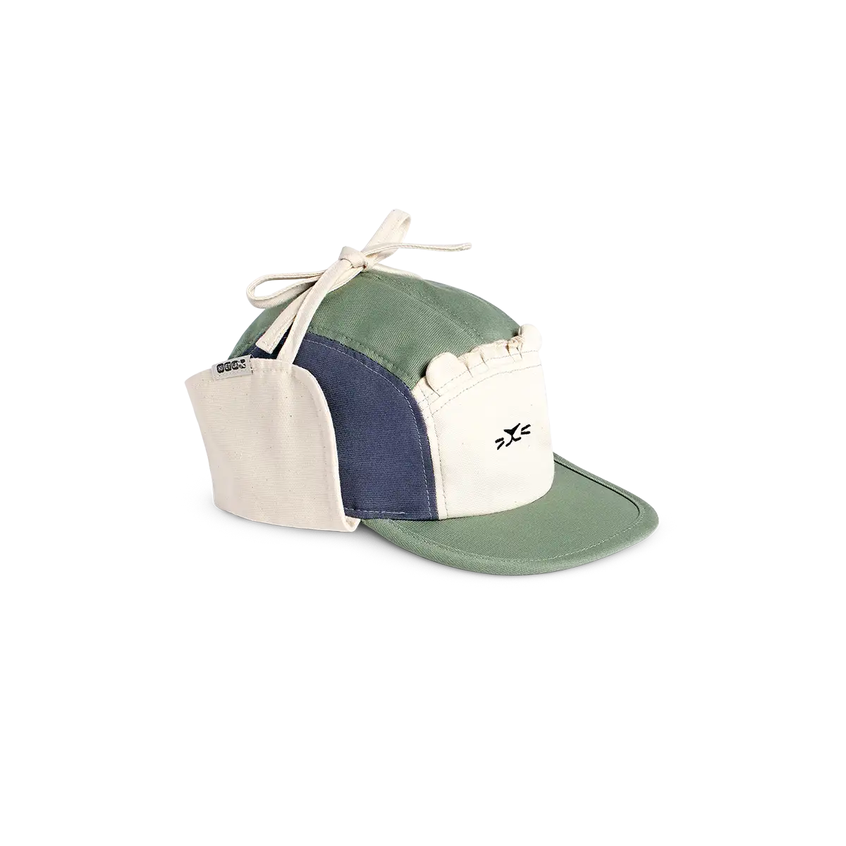 packshot casquette anti-uv bébé camper cap vert et bleu marine