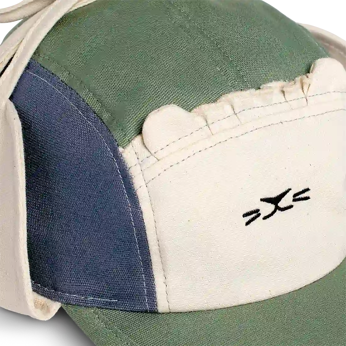 packshot casquette anti-uv bébé camper cap vert et bleu marine