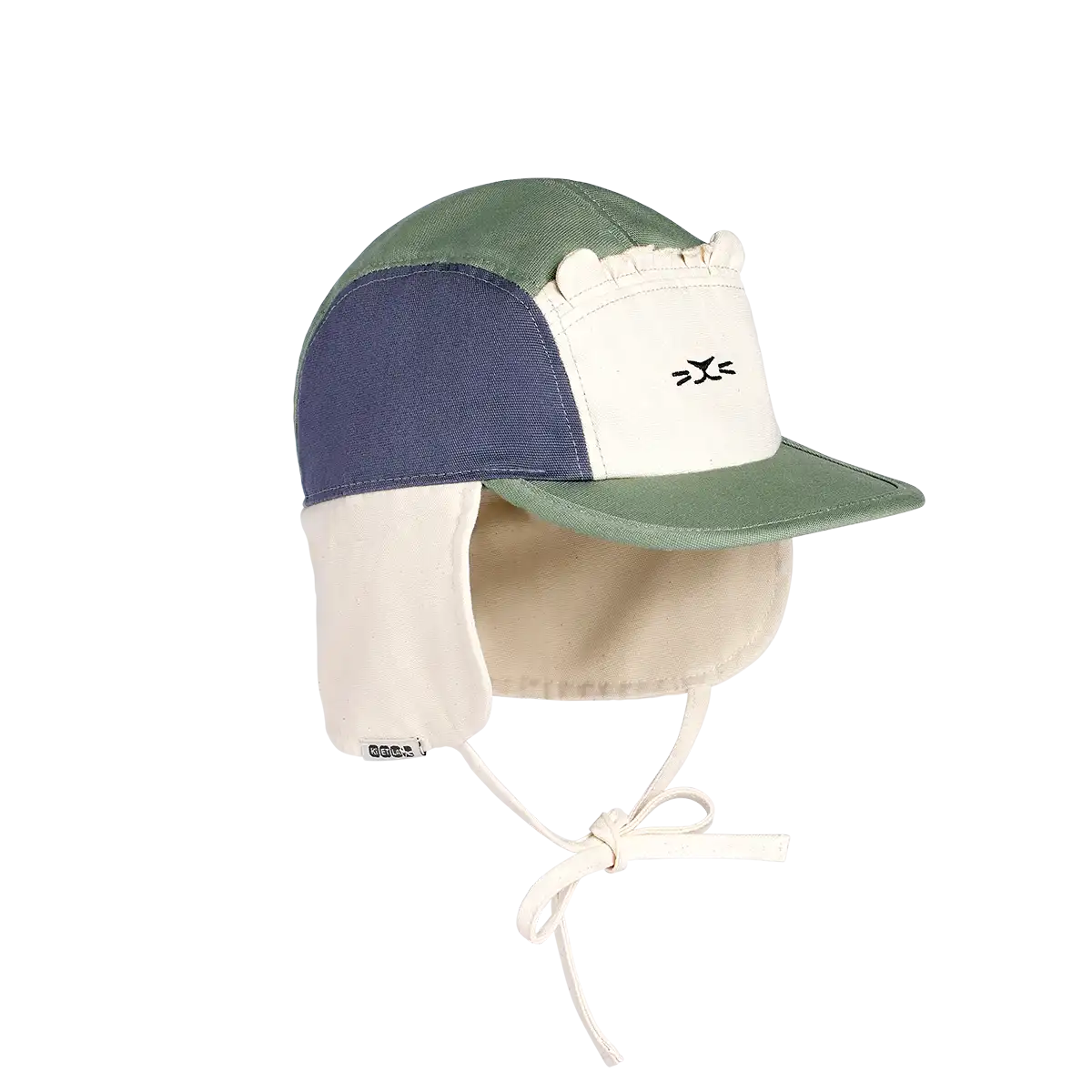 packshot casquette anti-uv bébé camper cap vert et bleu marine