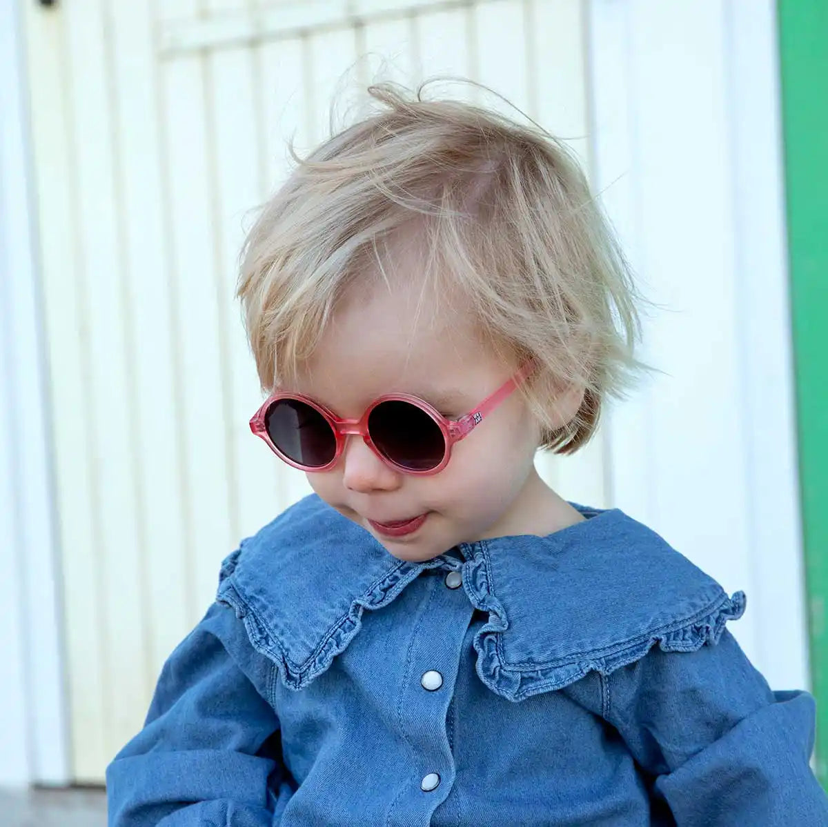 lunettes de soleil enfant bébé woam rose fraise