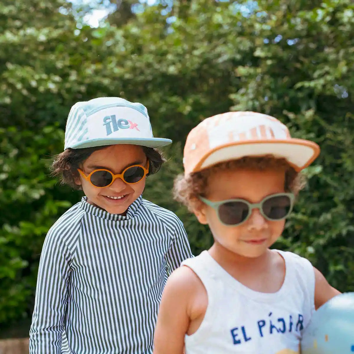 casquette anti-uv enfant bébé casquette rayée sauge