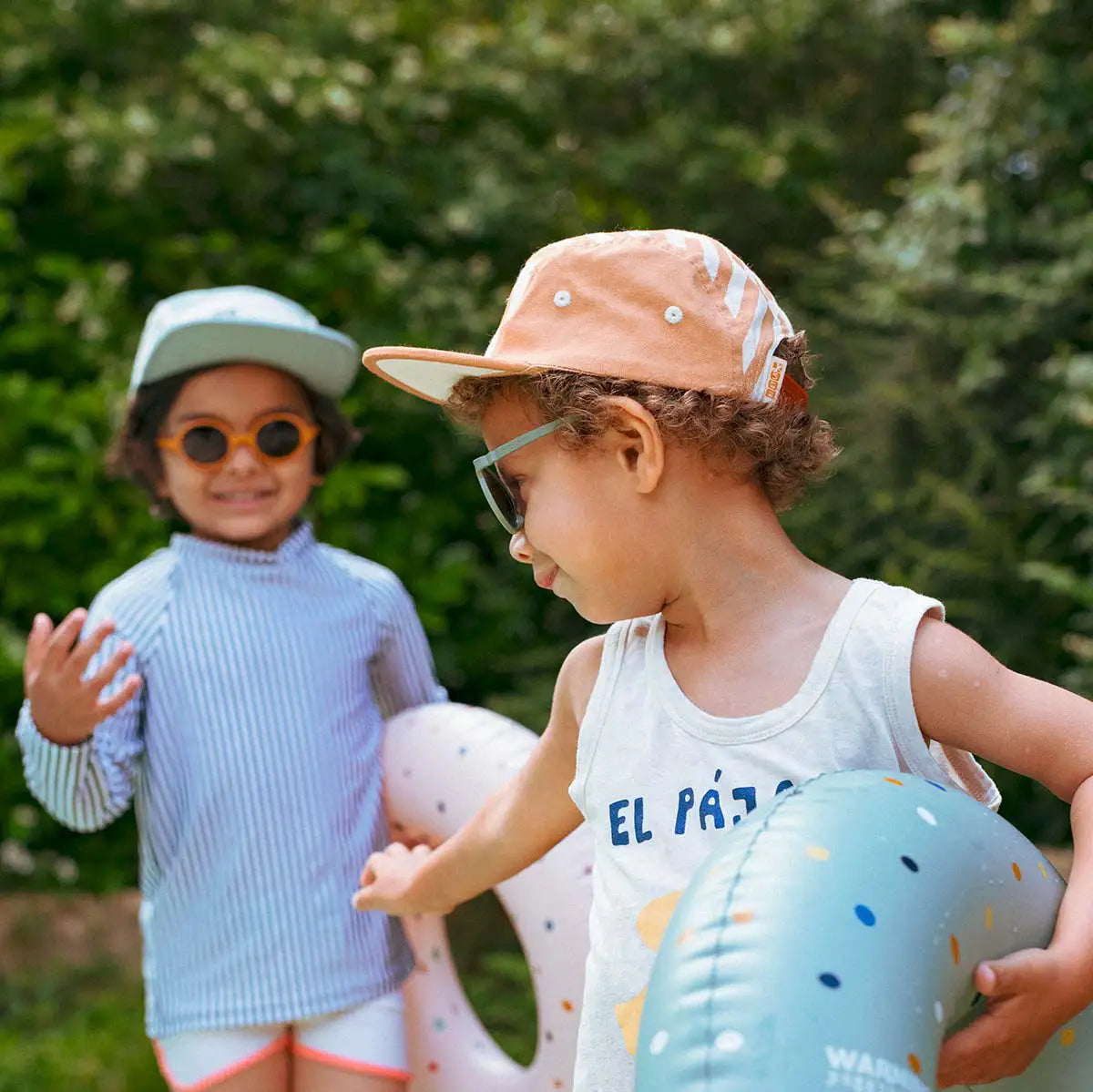 casquette anti-uv enfant bébé casquette rayée sable