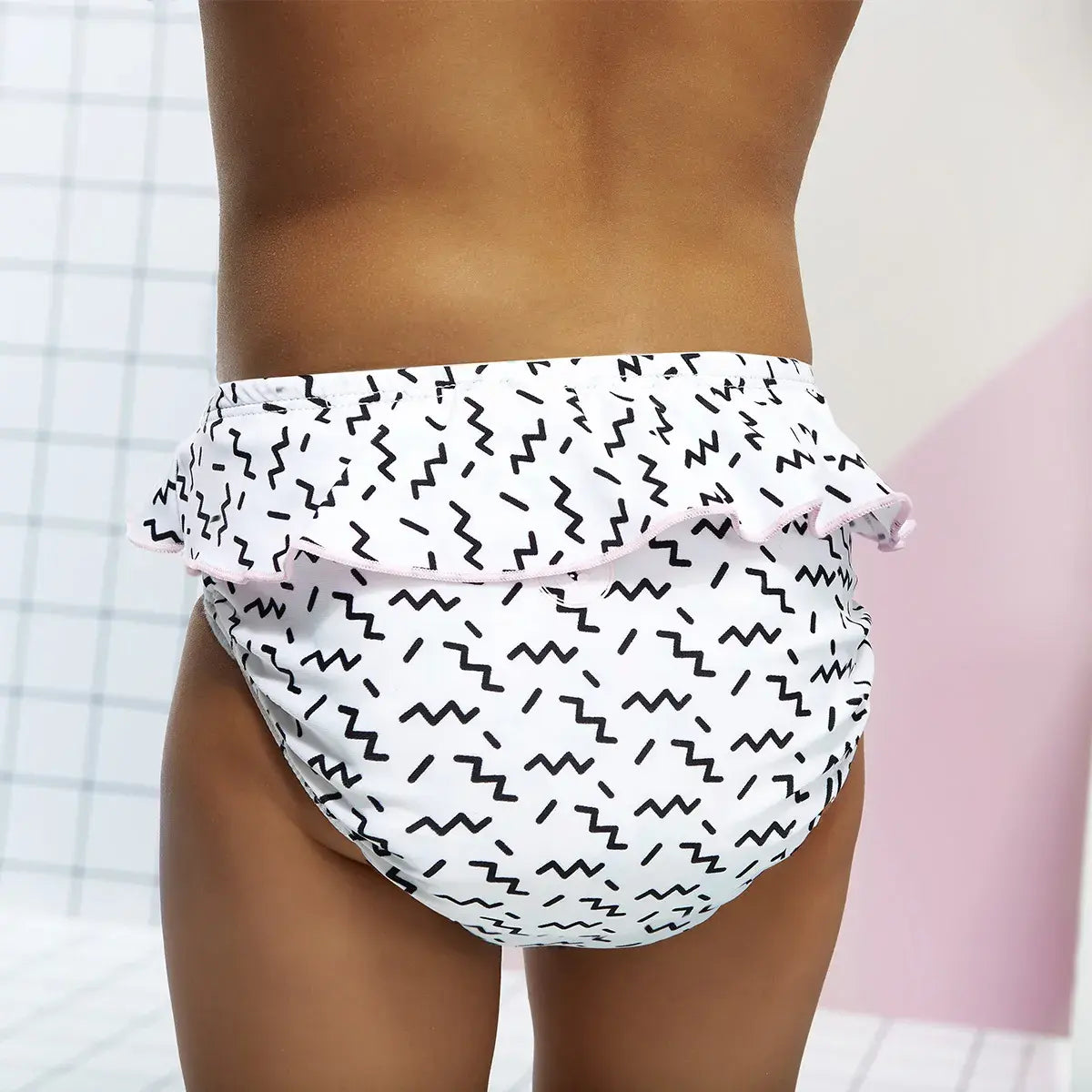 maillot de bain bébé culotte annette zigzag pink