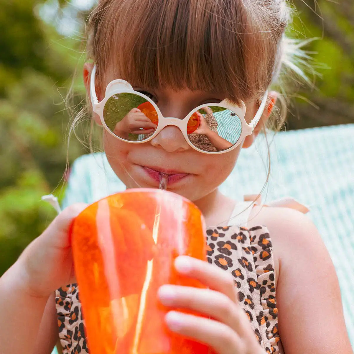 lunettes de soleil bébé enfant ourson  creme