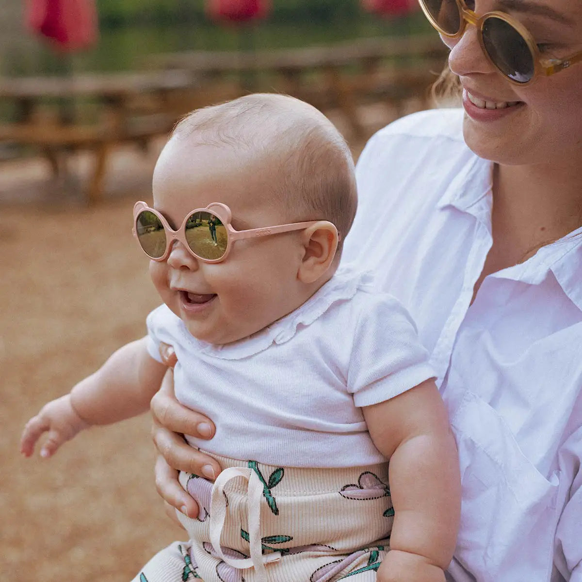 lunettes de soleil bébé enfant ourson rose pêche