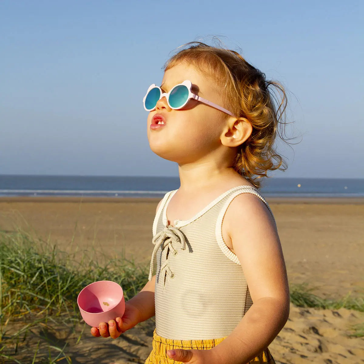 lunettes de soleil bébé enfant ourson rose pâle