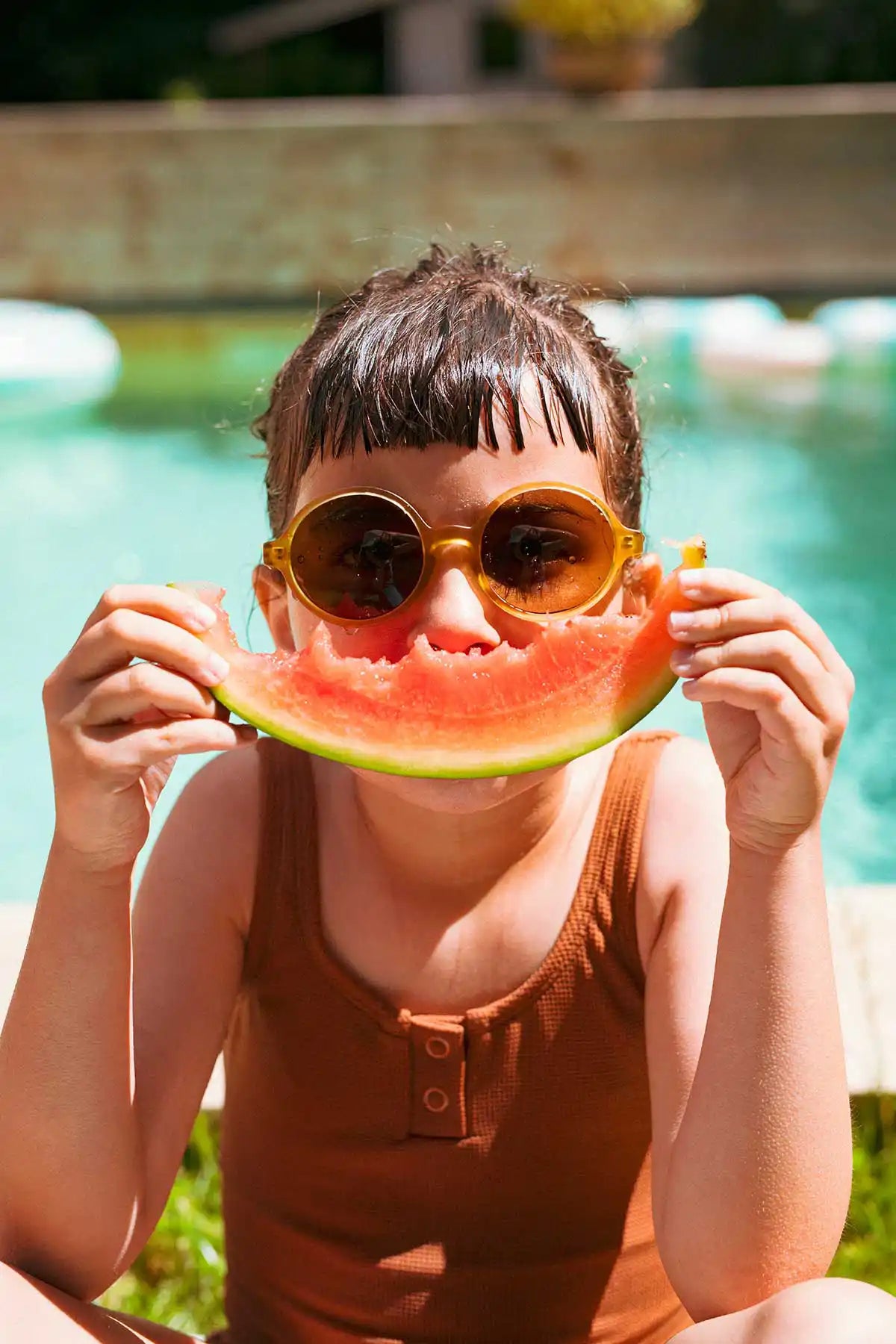 lunettes de soleil enfant bébé woam brun ambré